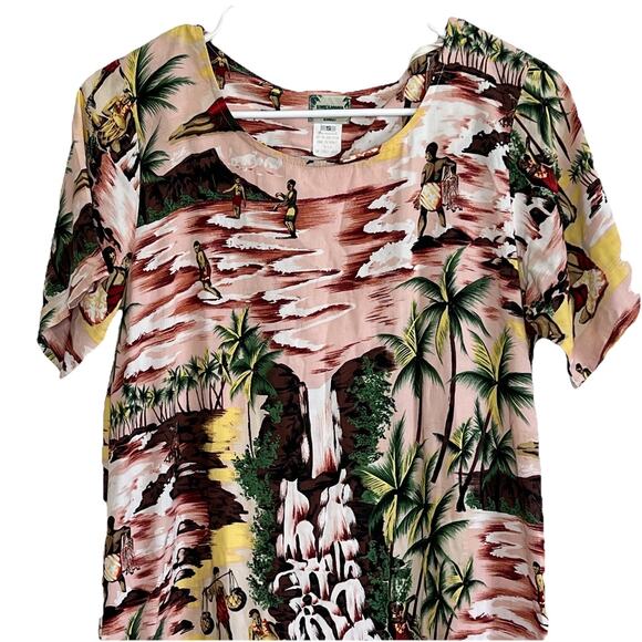 Vintage Kamehameha Hawaii Hawaiian Tropical Beach Tiki Sun House Dress Small M22 - Picture 2 of 6